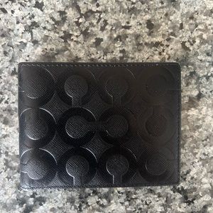 Men’s coach, wallet, black leather, eight card slots